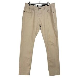 Scott James Mens Slim Fit Tan Khaki Pants Chinos Cotton Stretch Size‎ 33x32